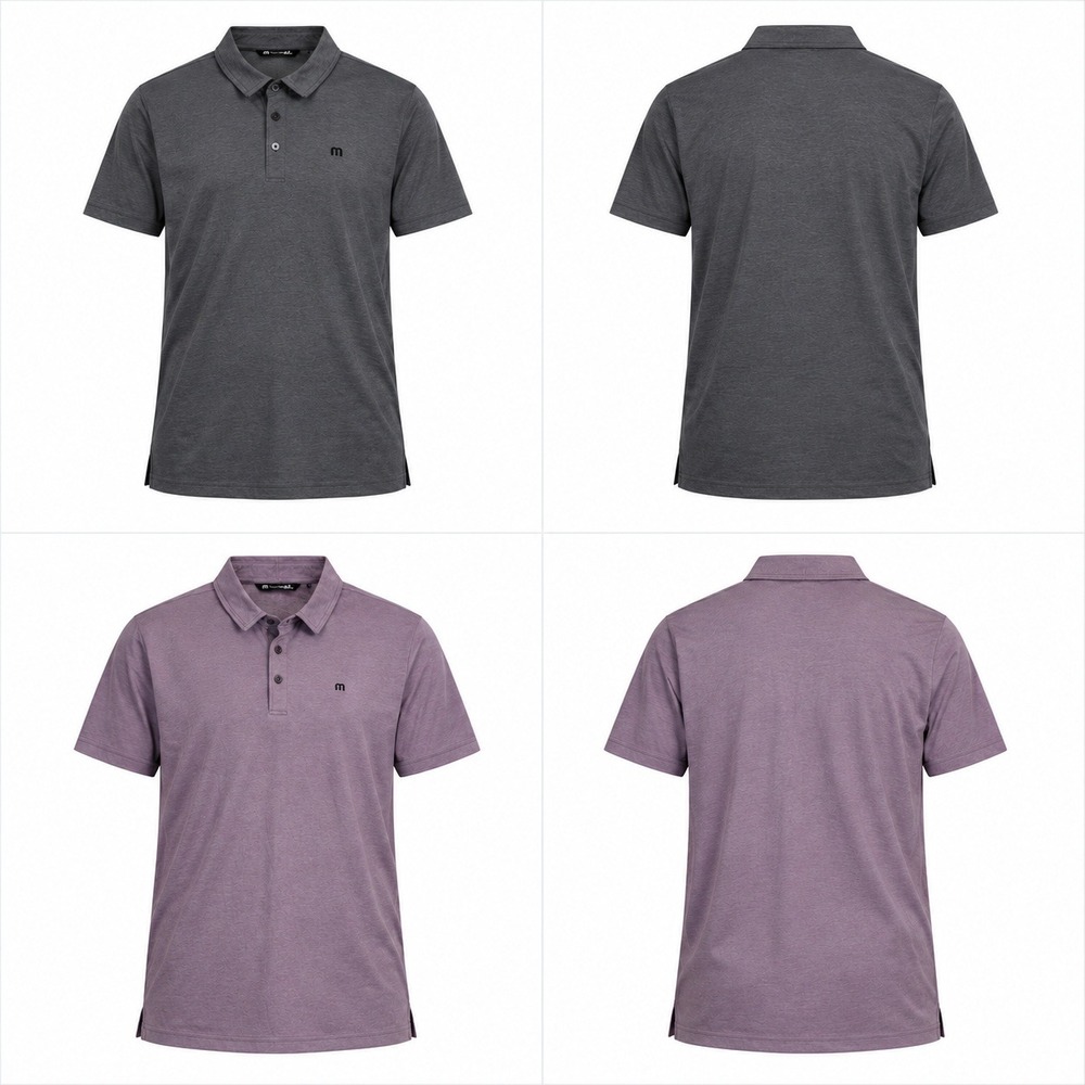 Lot of 2 Travis Mathew Mens XL Charcoal Gray Short Sleeve Pique Golf Polo Shirts